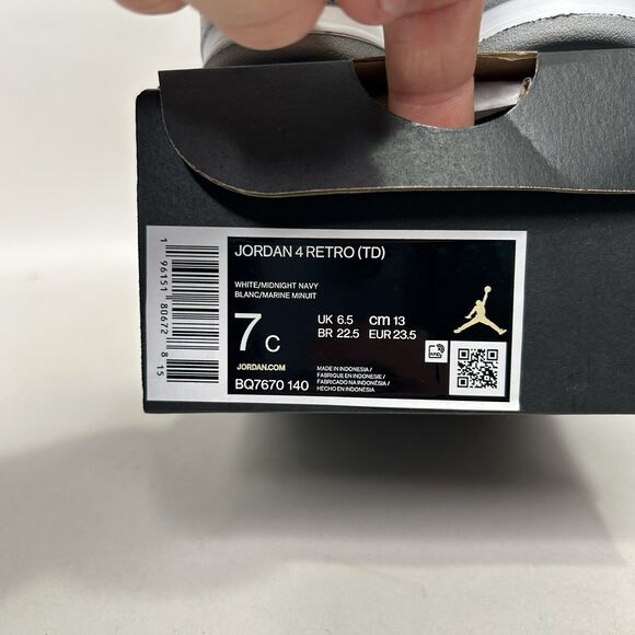 Nike Air Jordan 4 Retro TD “Midnight Navy White” 2024 - Picture 5 of 5